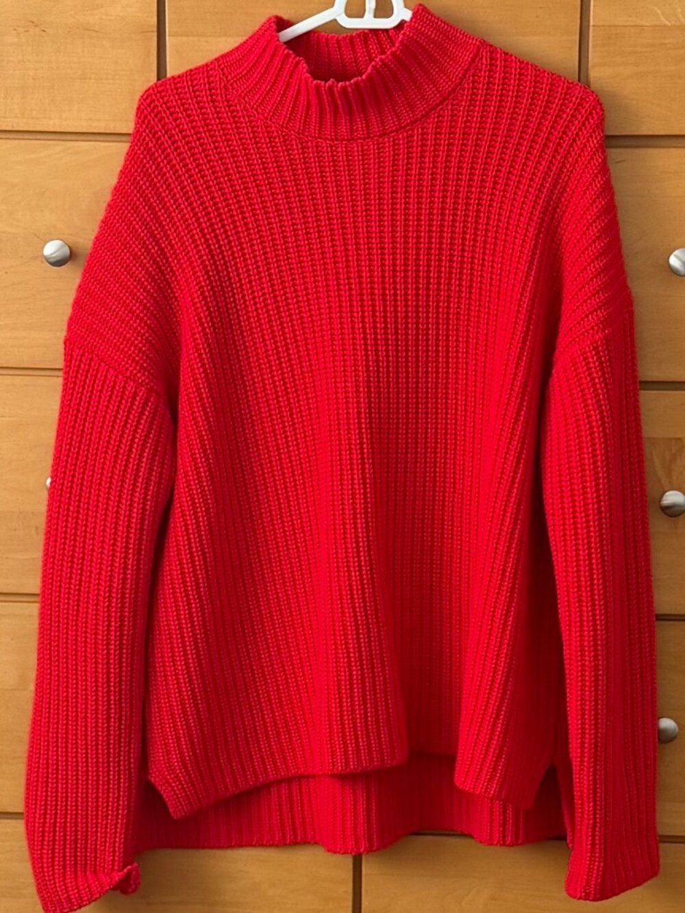 Alex Mill Tomato Red Ribbed Wool and Cashmere Sweater - Picture 2 of 4
